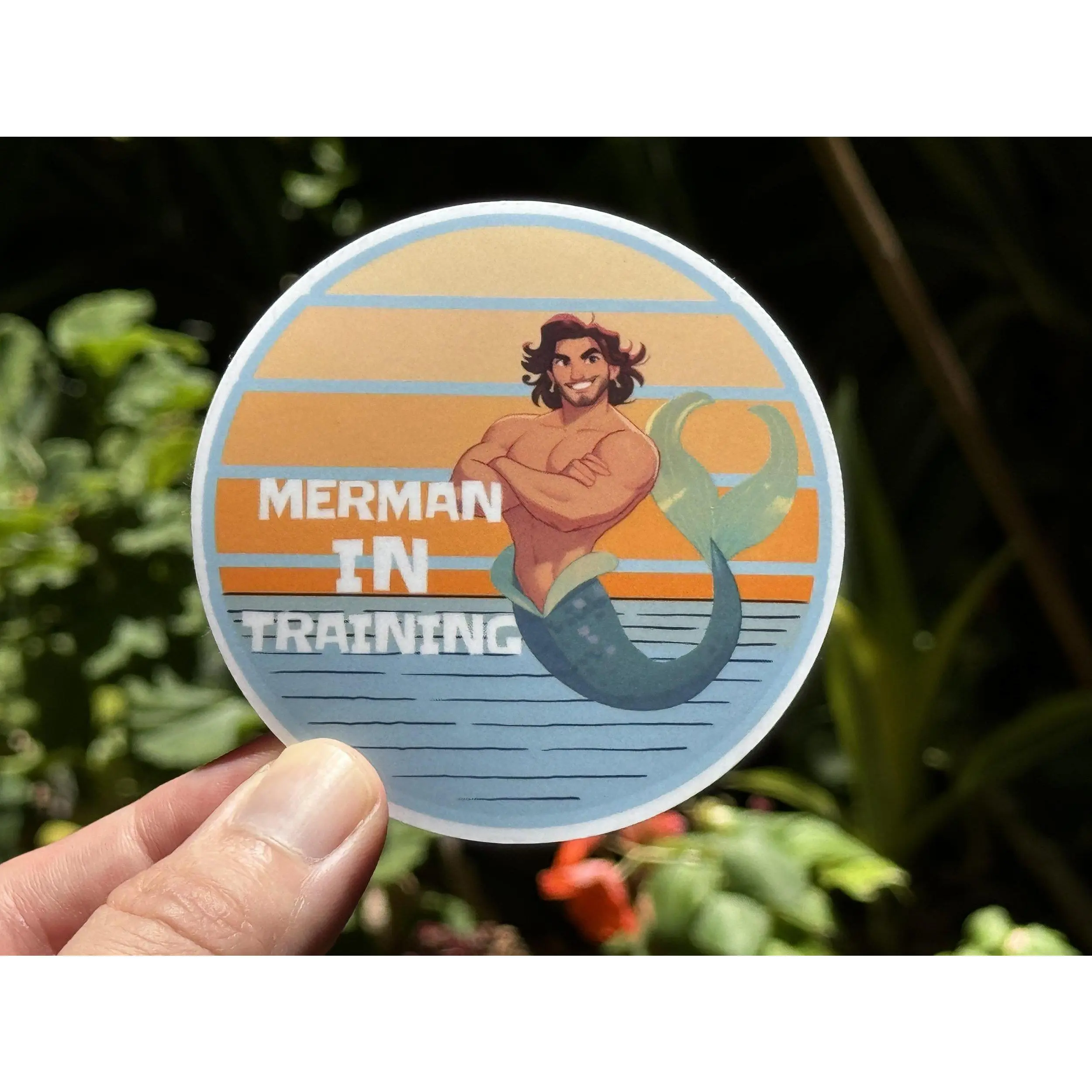 Merman in Training | Circular Sticker or Magnet