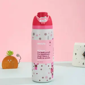 Owala 32 oz Nutcracker FreeSip Stainless Steel Water Bottle, Pink Christmas tumbler, Christmas Gift for Family