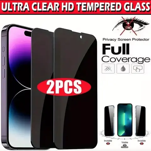Privacy Anti-Spy Tempered Glass Phone Screen Protector - HD Privacy Film, Full Coverage, Crisp Touch, Scratch-Free, Mobile Accessory for iPhone 11,12,13,14,15,16 Pro Max, Phone Screen Protectors