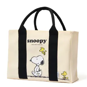 MINISO Snoopy & Bird multi-purpose handbag for daily shopping and travel storage — cute cartoon shoulder bag, gift for women