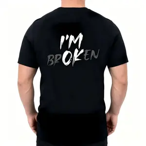 Sarcastic Mental Health Hoodie: "I'm Broken I'm OK" Unisex Sweatshirt, Washed T-shirt-black, Shirt