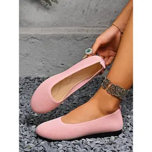 Women's Fashionable Plain Color Ballet Flats, Casual Comfortable Flat Shoes for Daily Wear, Lightweight Breathable Shoes for Women & Girls, RunningRAIMENTRY