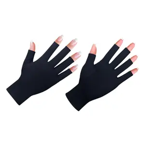 UV/LED Protection Black Gloves | Protective Gloves for Curing Lamp | Gloves for Manicures
