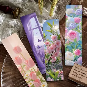 24 High-Quality, Unique Bookmarks Featuring Plants, Landscapes, and Flowers - Simple, Artistic, Creative Paper Bookmarks, Small Cards, Book Decoration Cards, and Reading Annotation Cards, Book Accessories
