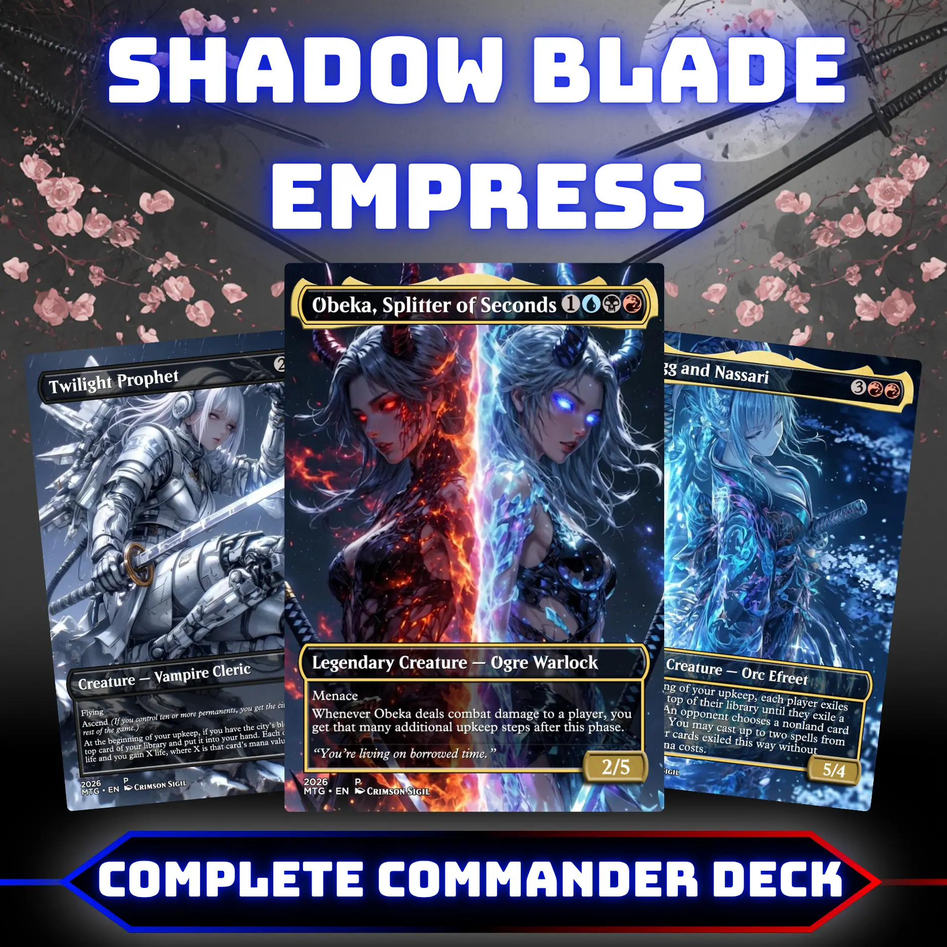 Shadow Blade Empress Commander Deck | 100 Cards + Tokens | Custom Proxy Cards