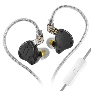 Kz Zs10 Pro X In-Ear Monitor Headphones, Upgraded 4ba+1dd, Multi-Unit Iem Earphones, Detachable Silver Color 0.75mm Cable, Suitable for Audiophiles