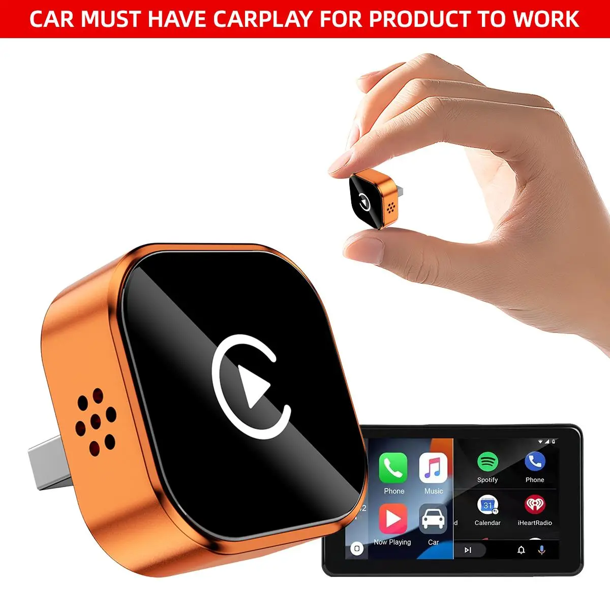 【YURNLV】X 2026 New Mini  Original CarPlay Wireless Adapter, Instant Auto-Connect, StableTransmission， Hands-Free Calling, Plug-and-Play for iPhone/Android