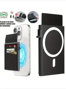 1 Pc Slim Pop-Up Card Holder with  Print for Men, RFID Blocking Wallet Magnetic Slim Automatic Pop-up Card Holder for The Phone