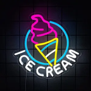 Ice Cream Neon Sign for Wall Decor  Neon Sign for Ice cream Shop Birthday Christmas Party Bedroom Bar Drink Shop Wall Decoration Neon Light