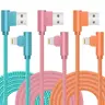 APFEN 3-Pack Tangle-Free Strength Poly Nylon Fiber Long Charging Cables - 10FT 90° L-Shape, 60W Fast Charging Supports 60W, 2.4A, Dual USB-C & MFi Lightning Compatible, Durable Mobile Phone Accessories for iPhone 18/17/16/15/14/13/12/11, Gaming Use