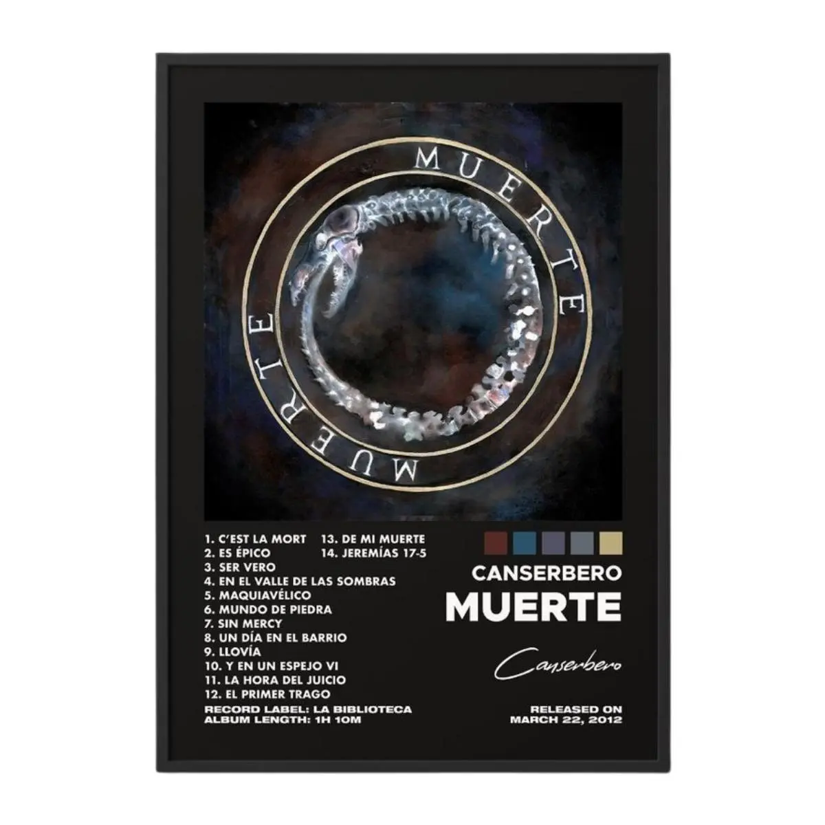 Artistic Latin Hip-Hop Album Cover Canvas Wall Art, Gothic Dark Music Room Decoration Artwork, Unframed Poster Print (Frame Not Included, Ideal Gift for Music Enthusiasts) wall decor posters