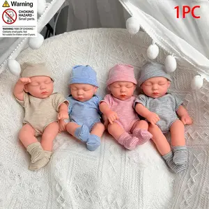 1 Set Mini Baby Dolls Clearance Toys with Clothing Doll Accessories for Christmas Gift , 19cm Small Sleeping Time Silicone Baby Dolls for Girls ,Multiful Clothes Could Chosen, Lifelike Newborn Doll