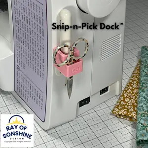 Seam Ripper Holder for Sewing Machine | Scissor & Pin Organizer | Snip-n-Pick Dock™ | Sewing Notion