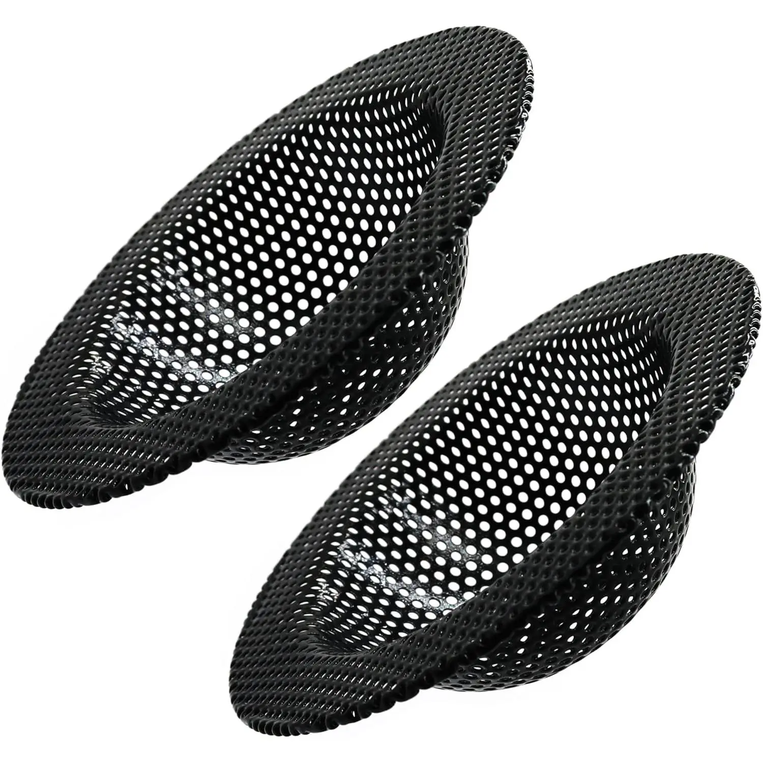 2 count Black Kitchen Sink Drain Strainer for  Drains, Stainless Steel, Large Wide Rim, 4.5in Diameter, Anti-Clogging, Rust Free