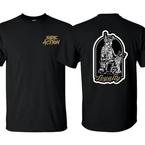 Side Action Loyalty Tactical K9 Operator Graphic Tee, Armed Soldier with Military Dog Design, Patriotic Combat Streetwear Shirt, Perfect Gift for Veterans & K9 Handlers, Unisex Cotton Short Sleeve Casual Shirt