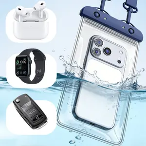 1pc Dual-Sided Double Layer Waterproof Phone Pouch with Touch Screen, PVC Crossbody Swimming Phone Bag, Swimming Accessories, IPX8 Waterproof Rating with Secure Seal Design, Clear Window for Photos and Calls, Suitable for Beach, Pool and Outdoor Use