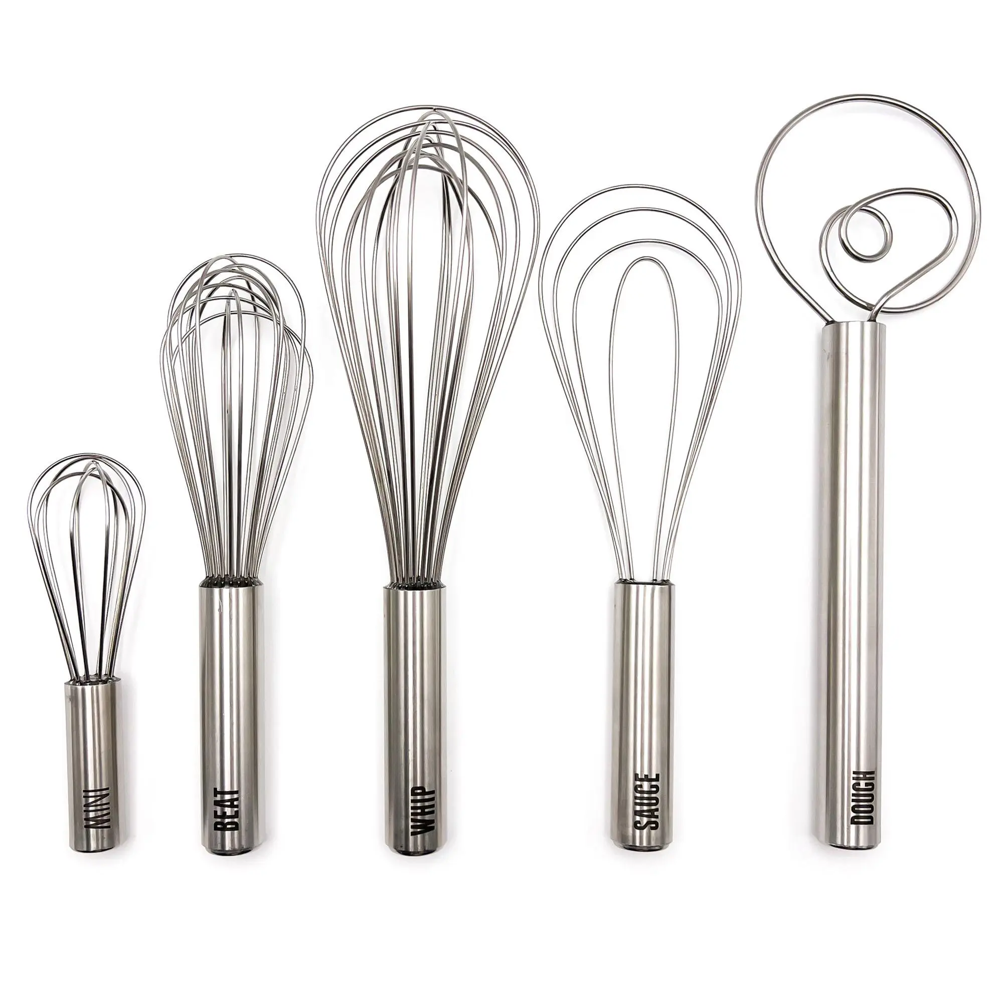 Tovolo Set of 5 Assorted Stainless Steel WhiskBundle Tovolo Set of 5 Assorted Stainless Steel WhiskBundle