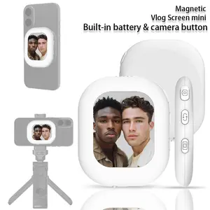 Wireless Magnetic Vlog Monitor Selfie Monitor Screen Magnetic 4k Vlog Screen mini for iPhone/Samsung-Wireless 1080P and Wired 4K 30fps Recording, Phone Rear Camera withBuilt-in lE Screen for Live Streaming