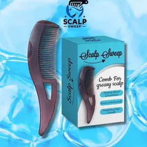 Detox Your Scalp with Scalp Sweep the #1 Scalp Sweeping Comb - Efficiently Captures Dandruff and Impurities