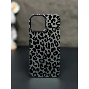 A black leopard print full-cover phone case, compatible with iPhone 17, 16, 15, 14, 13, 12, 11, X, XS, XS Max, XR, 7 Plus, 8 Plus, 16e. It is an ideal holiday gift for friends, family, or yourself.