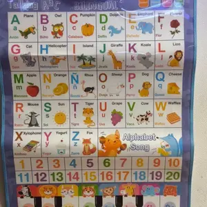 Product Review of Bilingual Talking Wall Chart for Kids – English & Spanish Learning Poster with Songs, ABCs, Numbers, Animal words & Piano – Interactive Educational Toy for Toddlers 1-6 – No Screen, Battery Powered classroom use Alphabet Preschool from B**a D**b