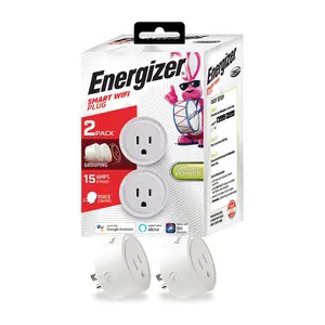 Energizer Set of 2 Smart Wi-Fi Plugs 15amps with Voice Control