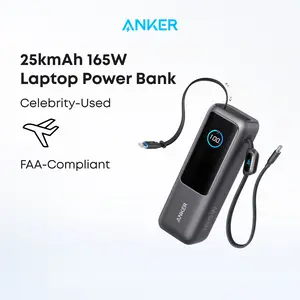 【Power Bank】Anker 165W 25,000mAh Laptop Power Bank, Portable Charger with Built-In Retractable USB-C Cable, 4-Device Fast Charging Battery Pack for Travel and Work,summerwins,FathersDayGift