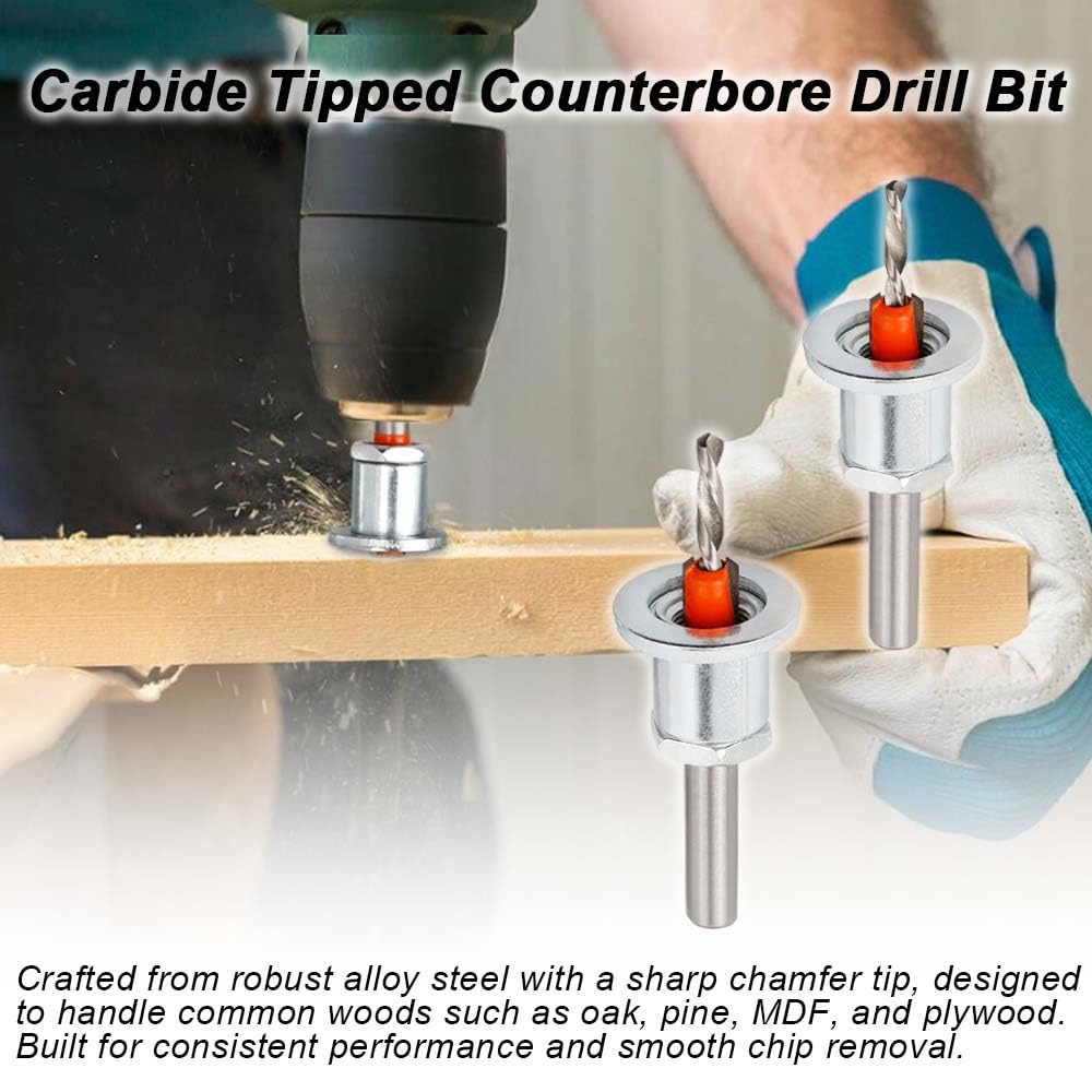 Countersink Drill Bit Set 5Pcs(2.8/3.0/3.2/3.5/4mm), Woodworking Countersink Drill Bits with Adjustable Bit Depth Stop for Wood.(8mm Countersink Diameter) Countersink Drill Bit Set 5Pcs(2.8/3.0/3.2/3.5/4mm), Woodworking Countersink Drill Bits with Adjustable Bit Depth Stop for Wood.(8mm Countersink Diameter)