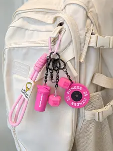 Fitness Keychain Set, Dumbbell Kettlebell Weight Plate Keychains, Cute Gym Accessories for Men Women, High Quality Fashion Jewelry Gift
