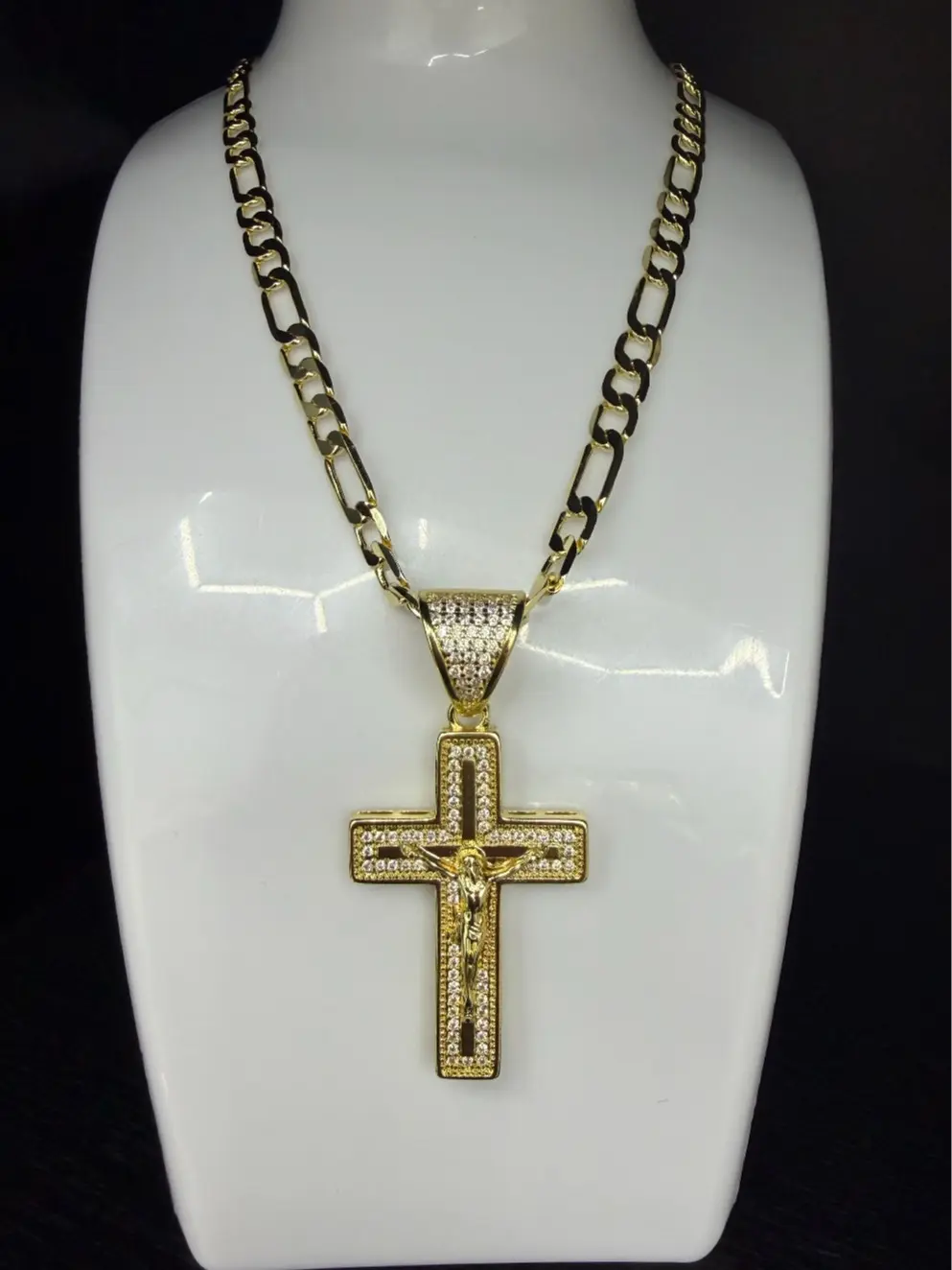 Cadena dije Cristo de 6mm 60cm aproximadamente en laminado