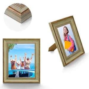 4x6 Inch Wooden Vintage Picture Frames (2-Pack) – Lightweight Multi Woodgrain Gray Tone Design, Suitable for Wall & Tabletop Display in Living Room, Bedroom, Study, Dining Room dog decor