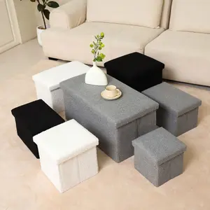 Teddy Fur Storage Ottoman, Foldable Storage Bench, Seatable Shoe Bench, Soft Plush Design, Bedroom & Entryway Use, Must-Have for Space-Saving Storage & Seating