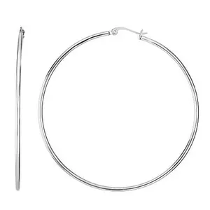 Stately Steel Wire Hoop Earrings