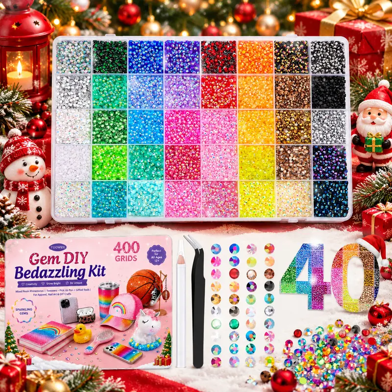 TQIGWRB Single Box Nail Decoration Supplies - 42000Pcs 40-Color Elegant Resin Jelly 3mm Flatback Rhinestones, Tools for Handmade Nail Art, DIY Projects, Perfect Christmas Birthday Gift for Women