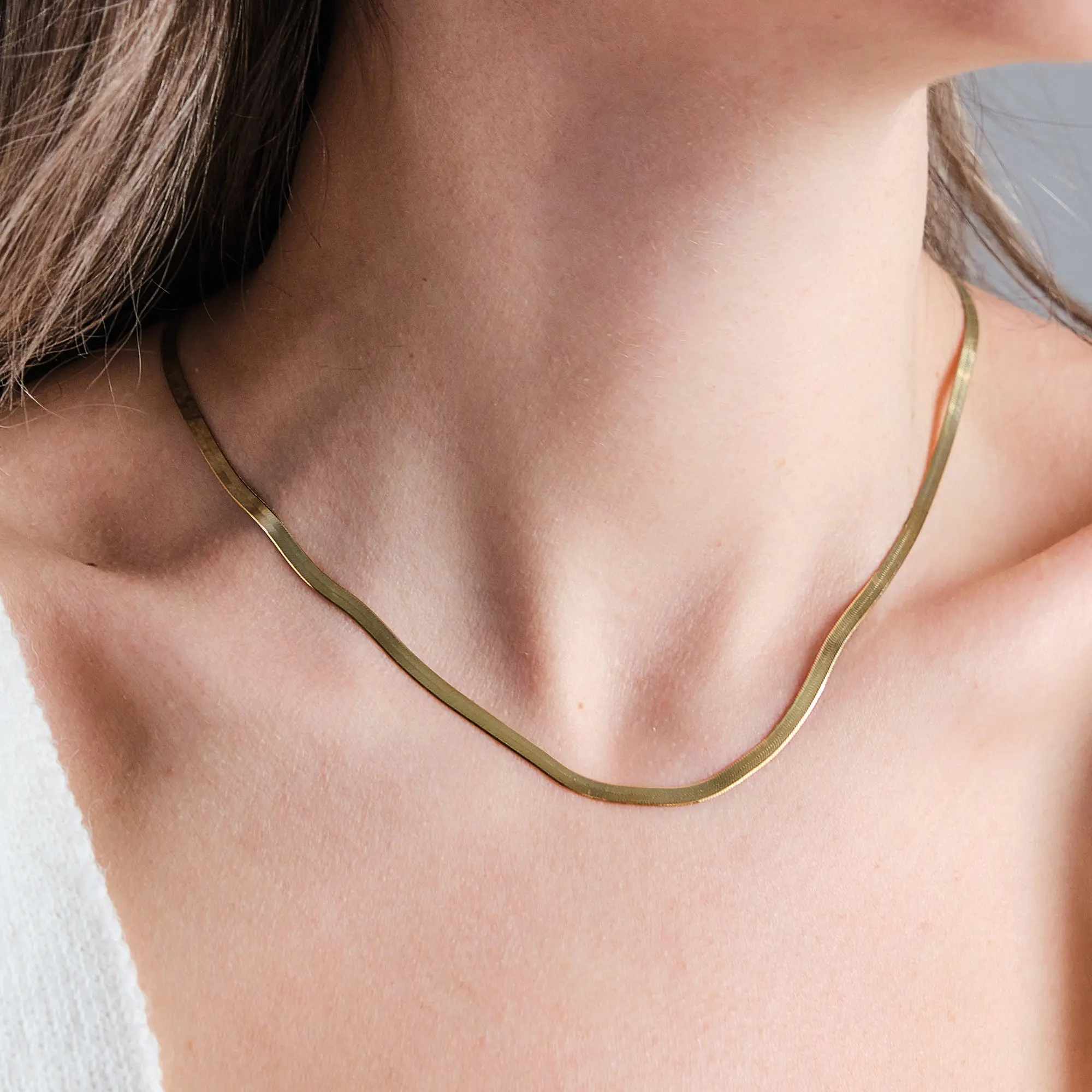 modmints 18-Inch Herringbone Snake Chain Necklace for Women, 925 Sterling Silver, Tarnish-Resistant Decorative Jewelry for Daily Wear, Decorative Necklace, Fashion Necklace