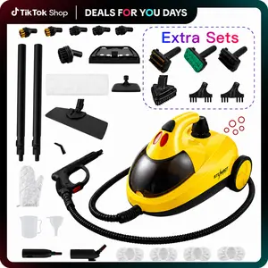 Steambot Steam Cleaner with BBQ Brush Set, Powerful Steam Mop,2L Large Water Tank Capacity,33 Accessories, Heavy Duty Chemical-Free Deep Cleaning for House, Kitchen, Bathroom, Car, BBQ Grill, Multi-Purpose Cleaning Steamer, DealsForYouDays, Summerwins