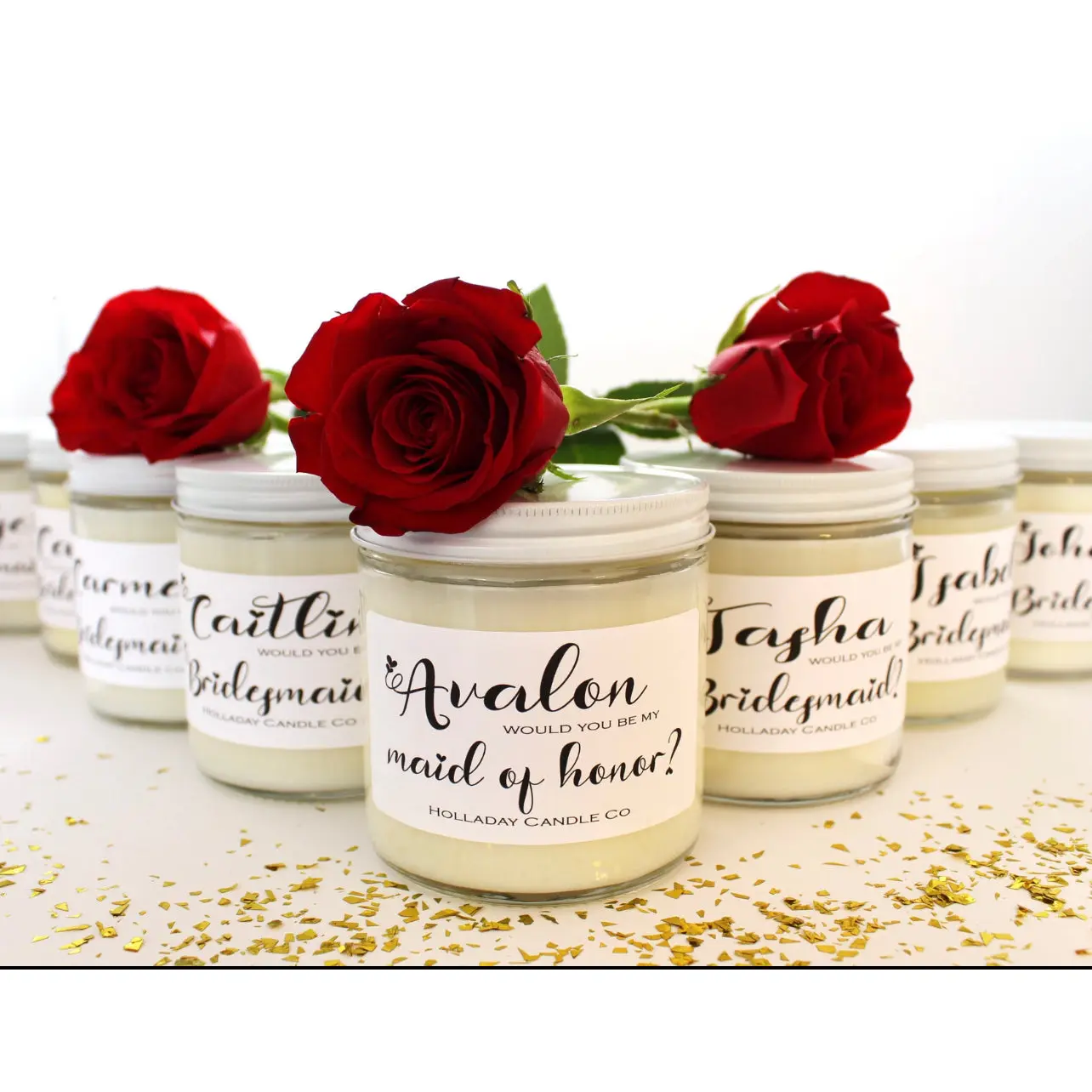 Custom Bridal Party Candle Order for Weddings 8 Candles