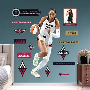A'ja Wilson - RealBig Collection - Official WNBA - Las Vegas Aces - Reusable Vinyl Wall Decals
