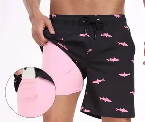 maamgic 2 in 1 Mens Swim Trunks 7 Inch Swim Shorts Swim Suits Board Shorts