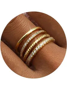 Women's Stackable Rings, Minimalistic Design, Non-Tarnish Cz Material, Cubic Zirconia Rings, Sizes 5-10, Stylish & Versatile Jewelry