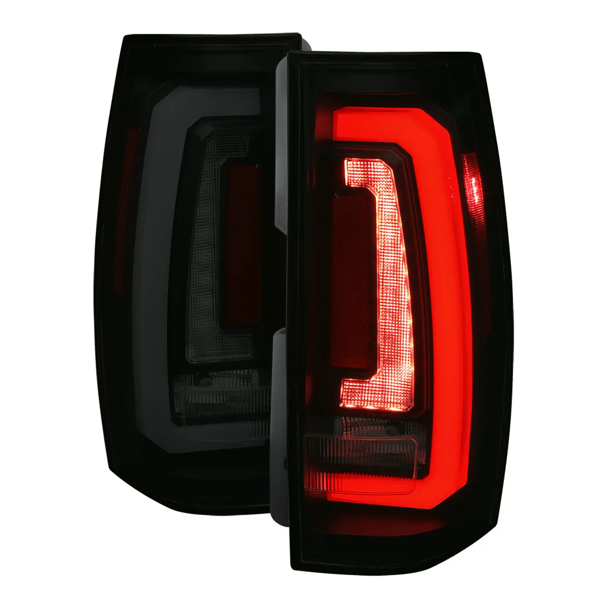 SPEC-D TUNING LED Sequential Turn Signal Tail Lights for 2007-2014 Tahoe/Suburban, 2007-2014 Yukon/Yukon Denali - Matte Black Housing, Smoke Lens, Car LED Lights, Led Lights Car