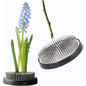 Flower Frogs Stainless Floral Frogs Kenzan Flower Vase Round Metal Flower Arranger Tool Pin Holder Ikebana Flower Pin Frogs for Vase Flower Arrangements Home DIY Craft