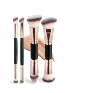 Set of 4 Dual-Ended Makeup Brushes, Eyeshadow Brush & Powder Brush, Affordable High-Quality Tools for Flawless Application, Face Makeup Brush, Cosmetic Brushes