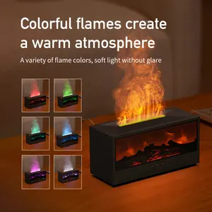 USB Flame Diffuser Humidifier - Realistic Fireplace Glow, Ultra-Quiet Mist, Relaxing Night Light, Home Decor Gift