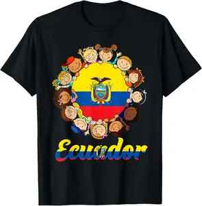 100% Cotton Hispanic Heritage Month Ecuador Flag Gift For T-Shirt