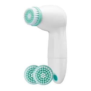True Glow by Conair Facial Cleansing Brush | 2-Speed Rechargeable Silicone Facial Brush for Deep Cleansing & Exfoliation, Waterproof, Includes 2 Brush Heads