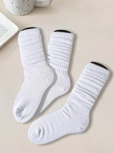 unisex 3 pairs solid color crew socks, minimalist casual basic moisture wicking scrunch socks for men & women, soft comfy breathable mid-calf baggy socks for all seasons daily wear, slouch socks, scrunchie socks, socks set, soft comfy hosiery
