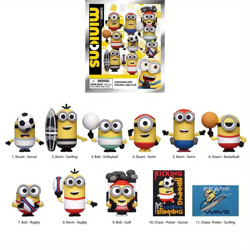 Minions Mystery Blind Box Bag Clip, 1 Count 3D Character Series Pendant Keychain, Random One for Anniversary Party, Gifts for Friends Family, Sealed Hobby Box Blind Bag Blind Pack Collectible