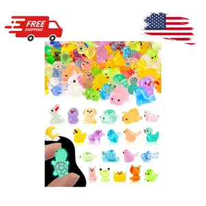 100 Pcs Luminous Mini Resin Animals 20 Types Glow in the Dark