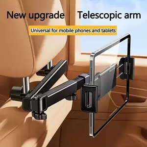 Car Headrest Tablet Phone Holder 360° Rotatable Adjustable Mount for 4.7-12.9 Inch Devices Road Trip Car Accessory